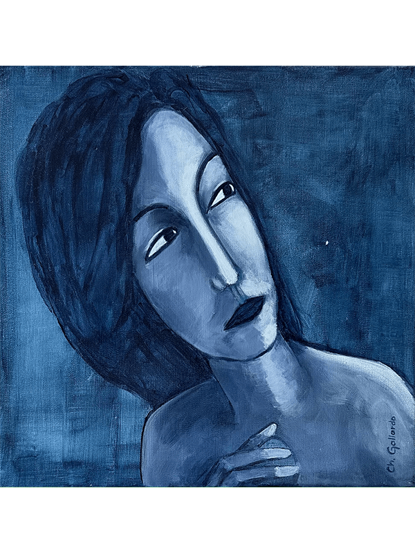 marionnette plein pied fond bleu peinture artiste toulouse carcassonne